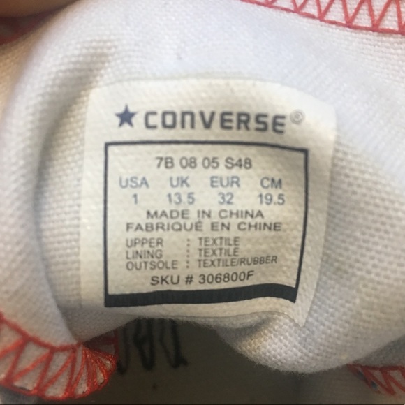 CONVERSE ALL-STAR  HIGH-TOPS UNIQUE COLOR SIZE 1 - Picture 6 of 6